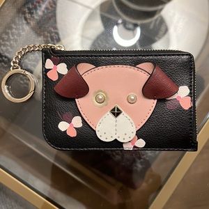 Kate Spade Floral Pup L-Zip Card Holder